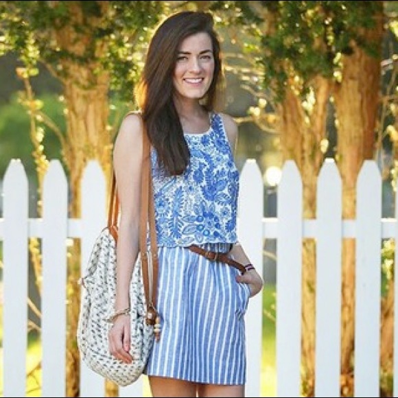 Anthropologie Tops - Anthropologie blue embroidered midi top
